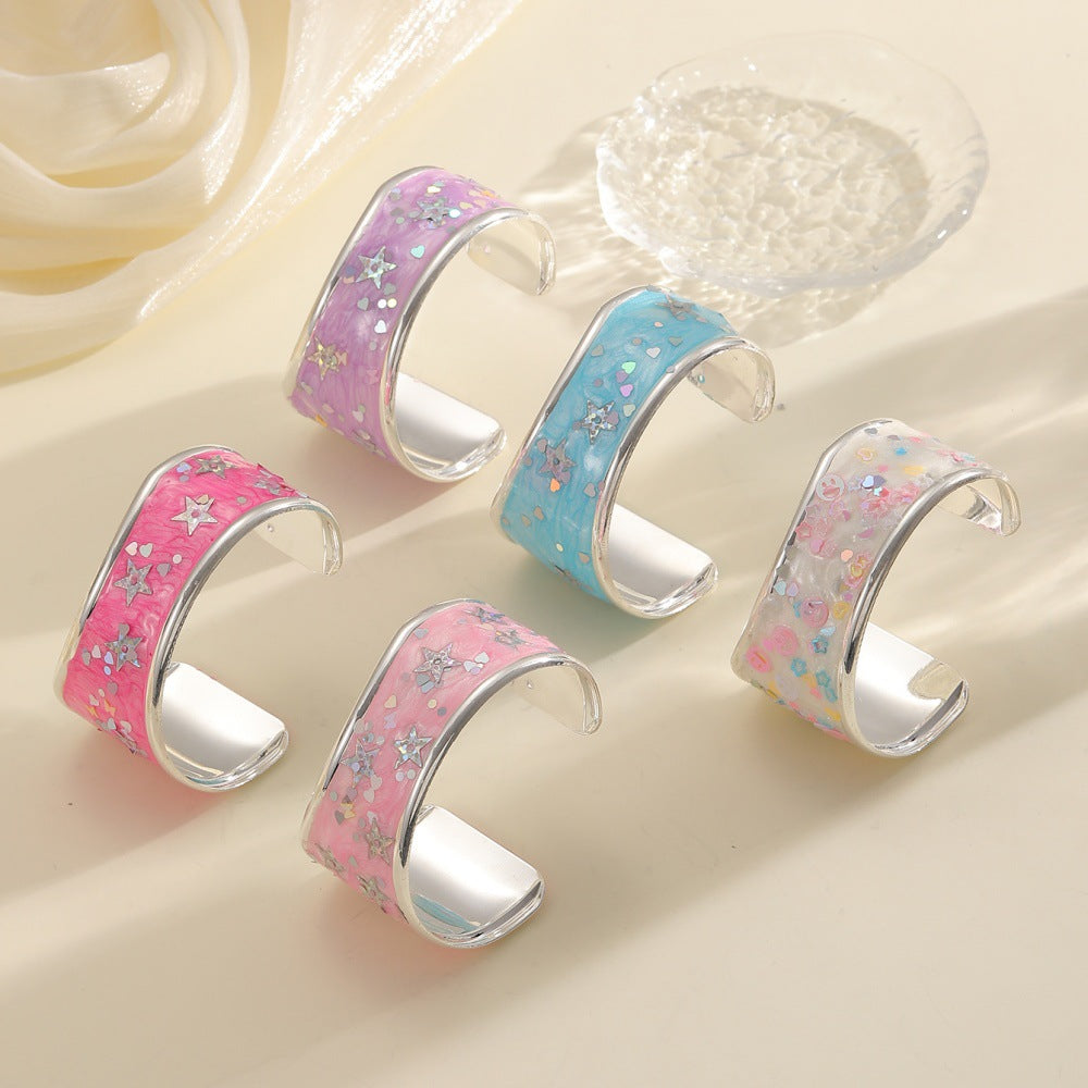 Women's bangle with sparkling star motif Hapa Style