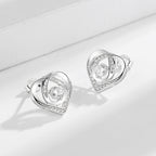 Women's earrings in elegant heart design with sparkling zirconia Hapa Style
