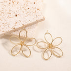 Ladies Hanging Earrings in Artistic Flower Design Hapa Style