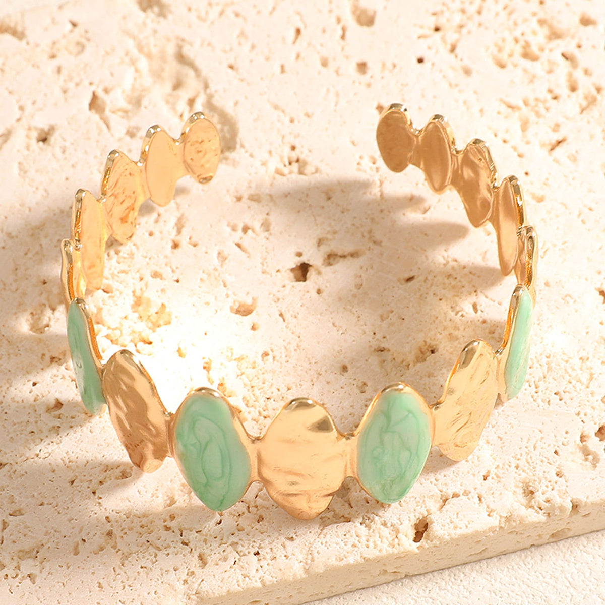 Ladies Open Bangle made of noble metal with elegant motif Hapa Style