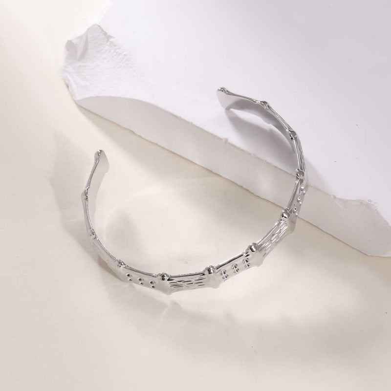 Women's Open Bangle in Modern Bamboo Design Hapa Style