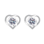 Ladies earrings in elegant heart design with shimmering zirconia Hapa Style