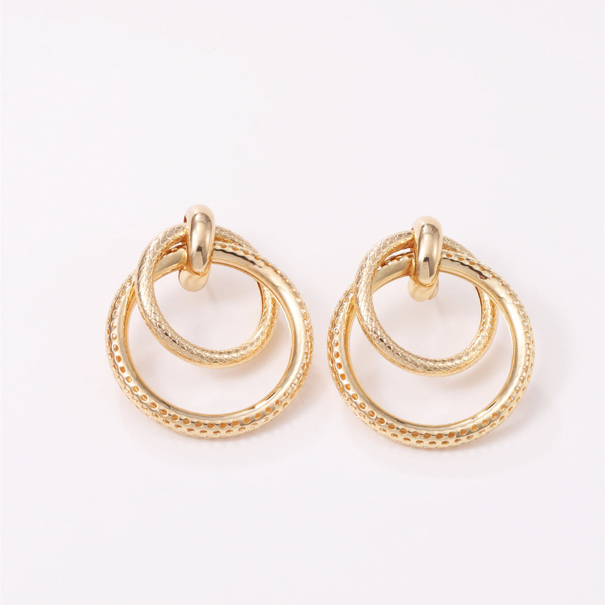 Women's Hanging Earrings with Elegant, Curved Ring Design Hapa Style