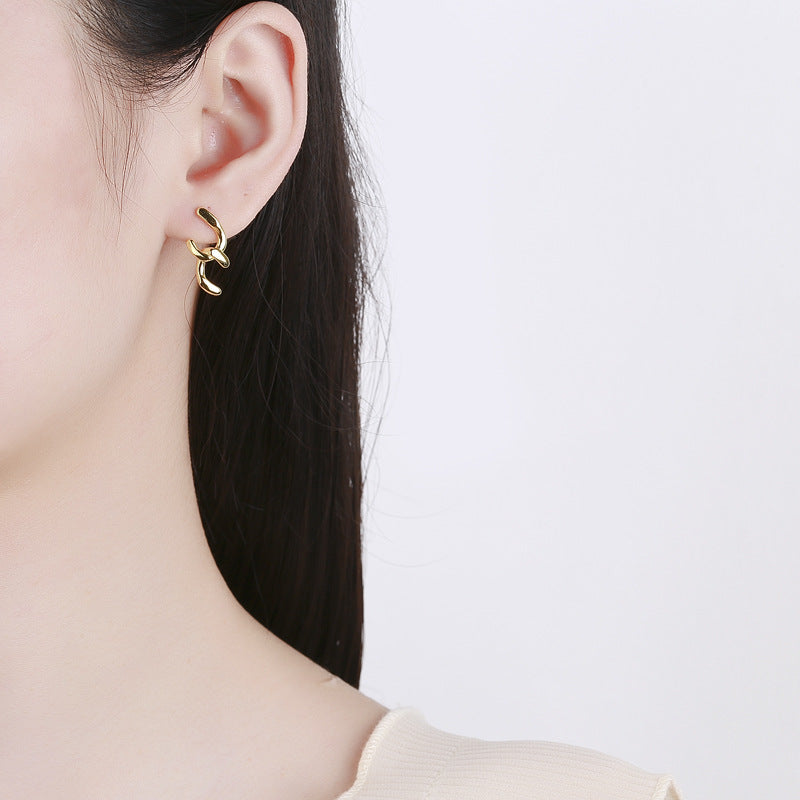 Women's earrings with sparkling circle pendant Hapa Style