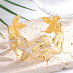 Ladies Open Cuff Bracelet with Expressive Star Motif Hapa Style