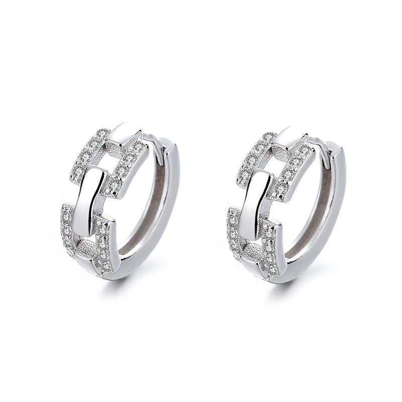 Ladies earrings with sparkling zirconia and modern design Hapa Style