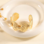 Ladies Open Bangle with Artistic Coral Pattern Hapa Style