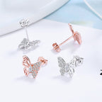 Ladies earrings in an elegant butterfly design with sparkling zirconia Hapa Style