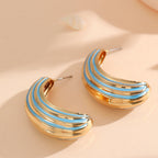 Women Hanging Earrings with Luxurious Gold and Pink Finish Hapa Style