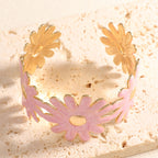 Women's bangle with floral flower pattern Hapa Style