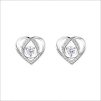 Women's earrings in elegant heart design with sparkling zirconia Hapa Style