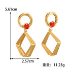 Women's Design Earrings with Geometric Wire Motif Hapa Style