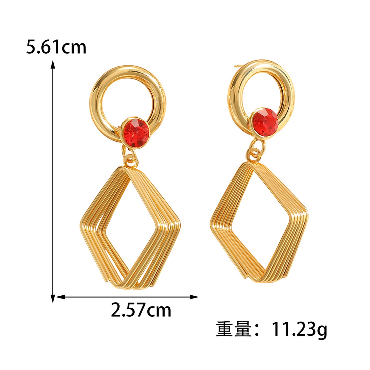 Women's Design Earrings with Geometric Wire Motif Hapa Style