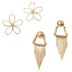 Ladies Hanging Earrings in Artistic Flower Design Hapa Style