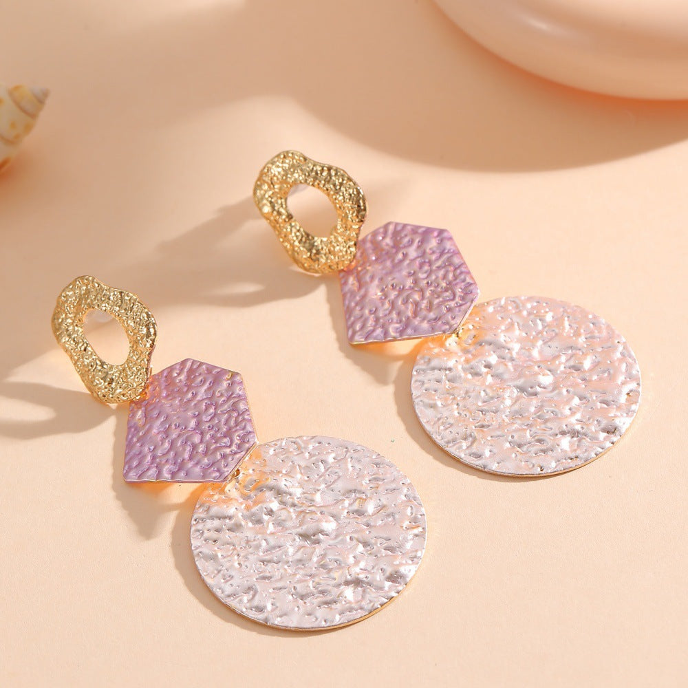 Women's Hanging Earrings with Modern Geometric Design Hapa Style
