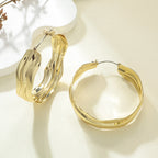 Women's Hanging Earrings in Elegant Wave Pattern Hapa Style