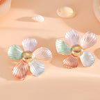 Women's Hair Clips in Artistic Flower Motif Hapa Style