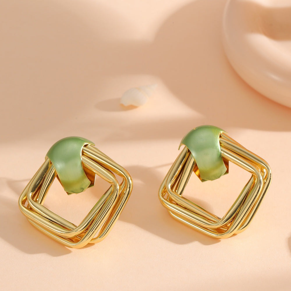 Women modern earrings with asymmetrical design Hapa Style
