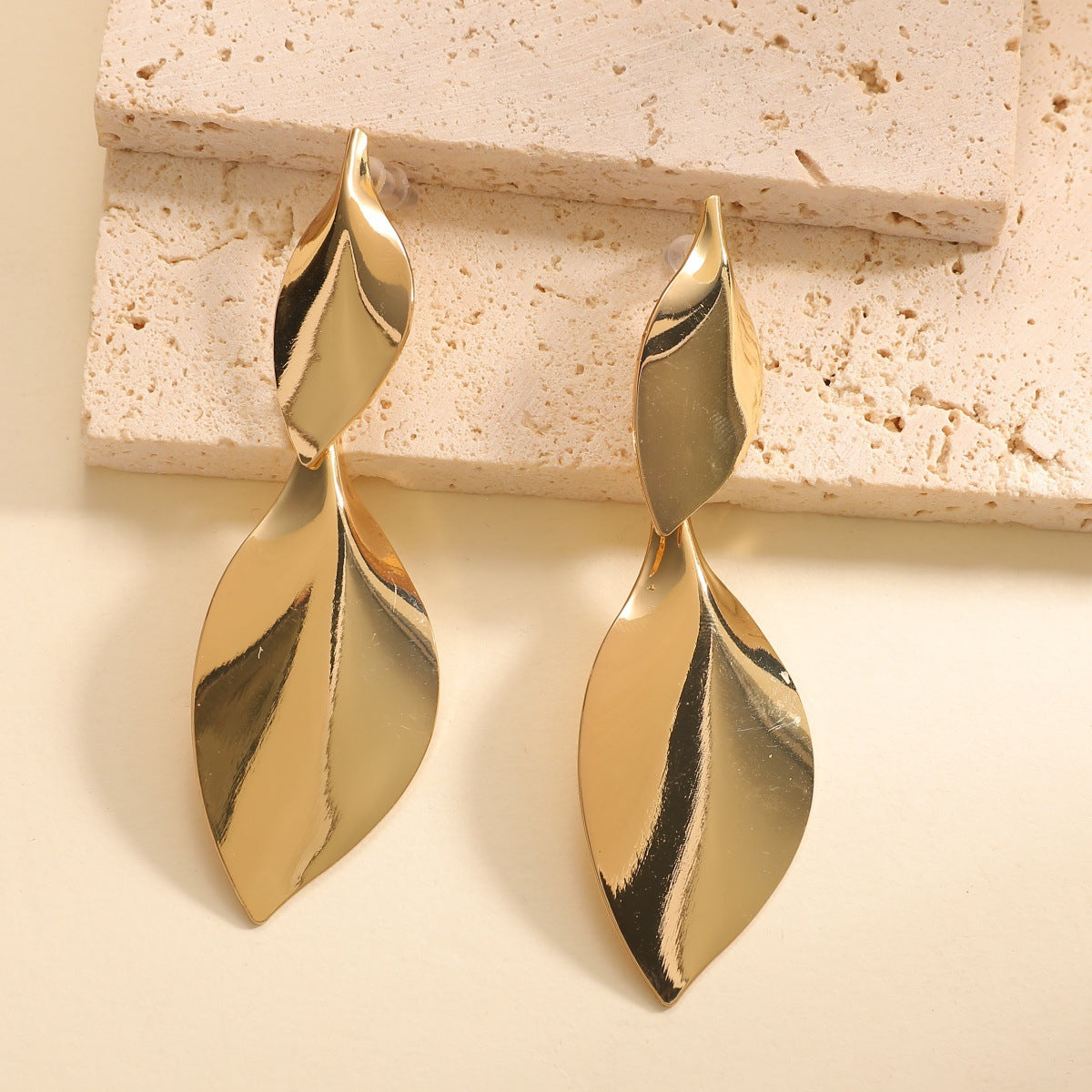 Women Hanging Earrings with Elegant Leaf Shape and Luxurious Finish Hapa Style