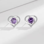 Ladies earrings in elegant heart design with shimmering zirconia Hapa Style