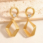 Women's Design Earrings with Geometric Wire Motif Hapa Style
