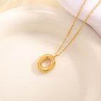 Women's necklace with curved letter pendant Hapa Style