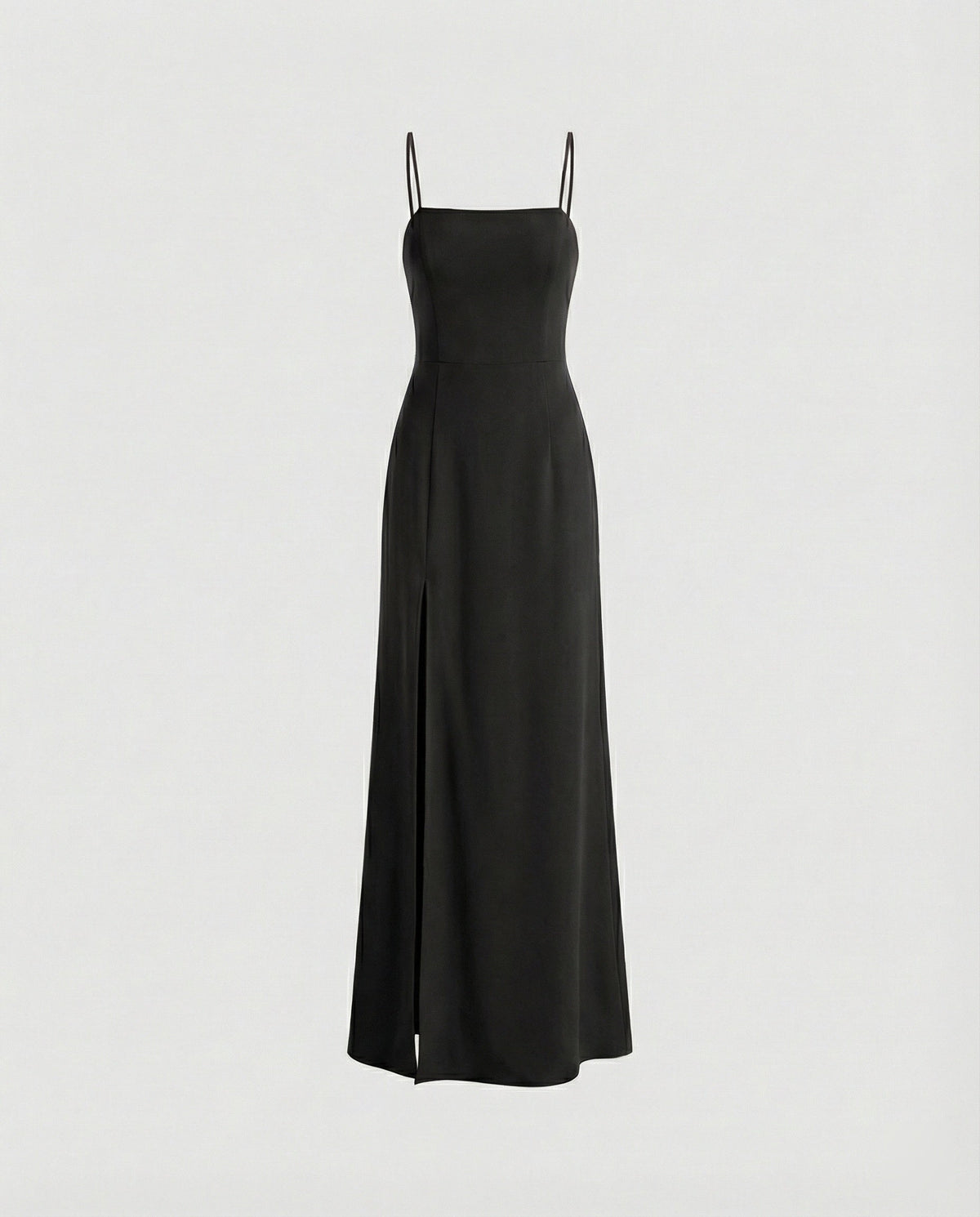 Women's Elegant Evening Dress with Flowing Skirt and Deep Slit