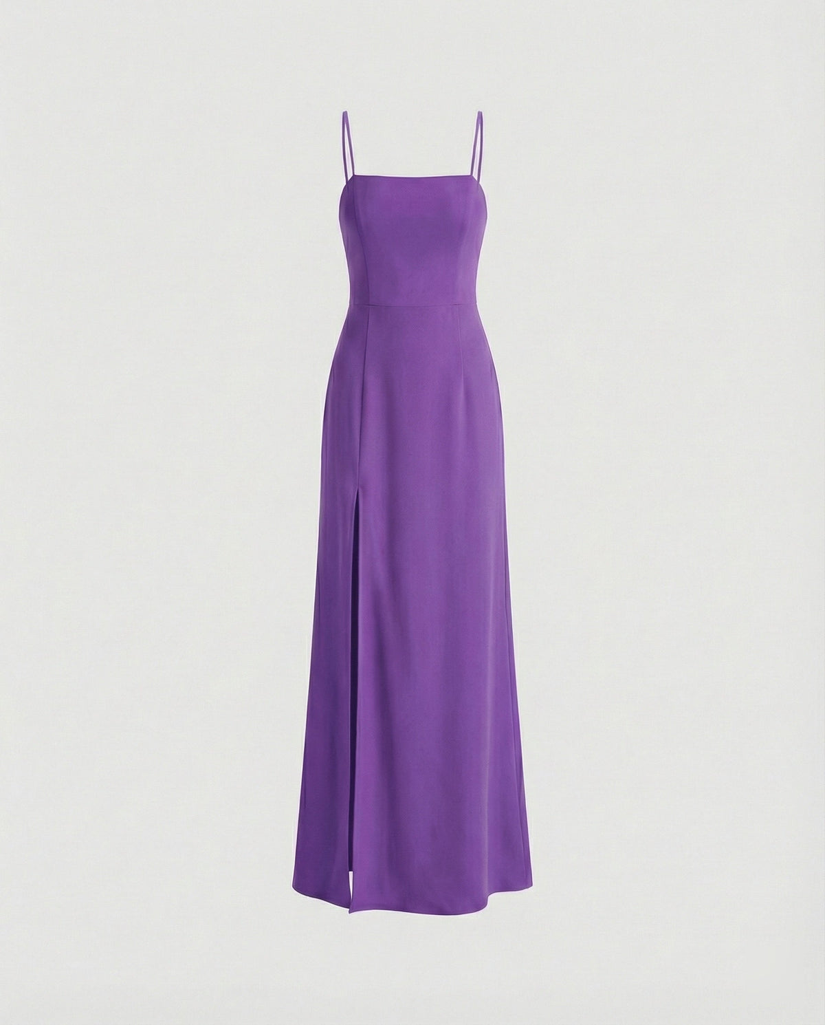 Women's Elegant Evening Dress with Flowing Skirt and Deep Slit