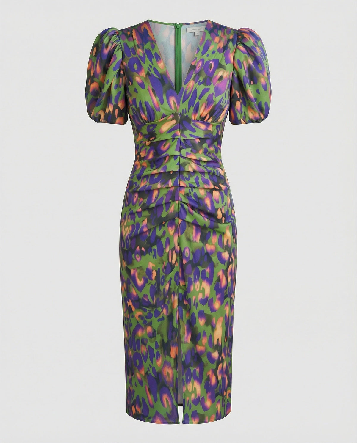 Women's evening dress with voluminous puff sleeves