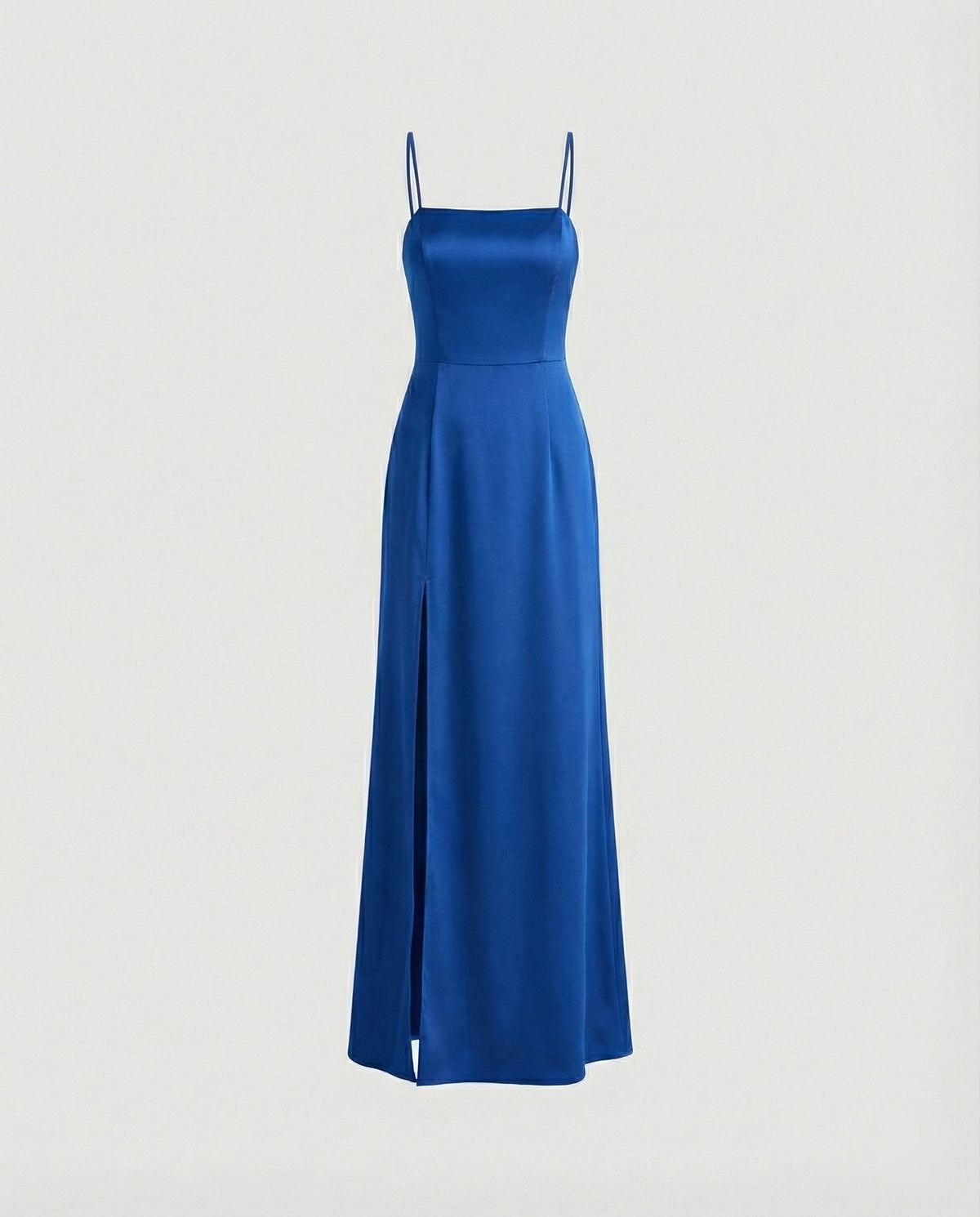 Women's Elegant Evening Dress with Flowing Skirt and Deep Slit