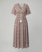 Women's maxi dress with floral accents