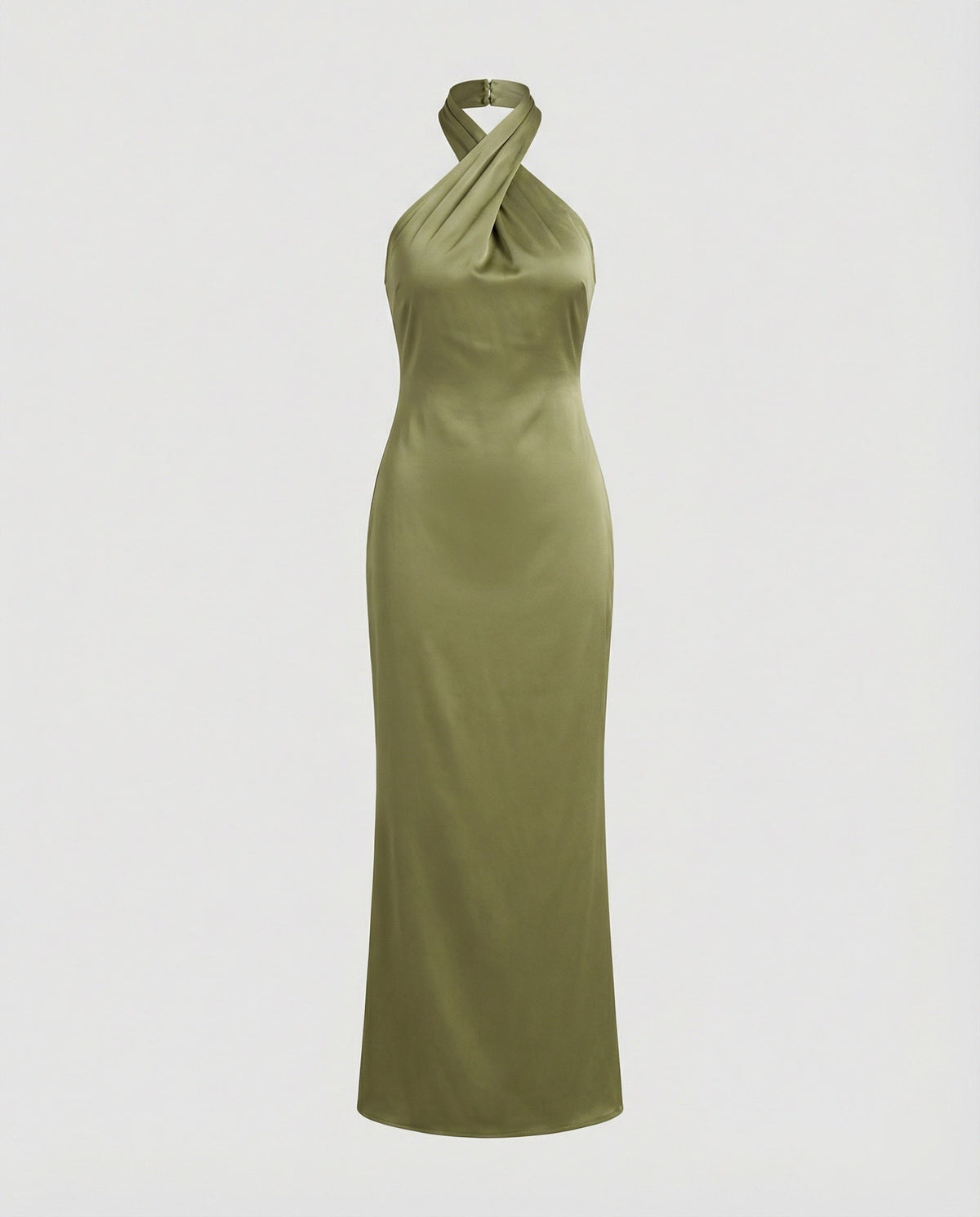 Women Elegant Evening Dress with Asymmetric Halterneck and Figure-Hugging Cut